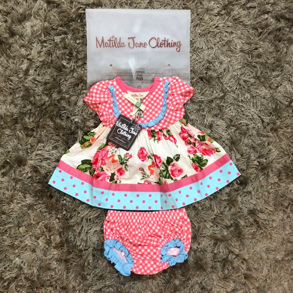 Matilda Jane newborn cute spring dress w/bloomers